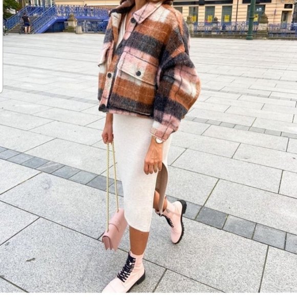 ZARA BLOGGERS FAV 100% LEATHER LACE UP PINK ANKLE BOOTS BRAND NEW WITH TAGS - Picture 4 of 11